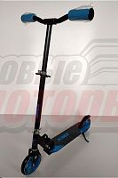Самокат KMS SK-047 (от 9ти лет,колеса 145мм, руль с регул., без амортизаторов, с подножкой)Чёрно-Синий